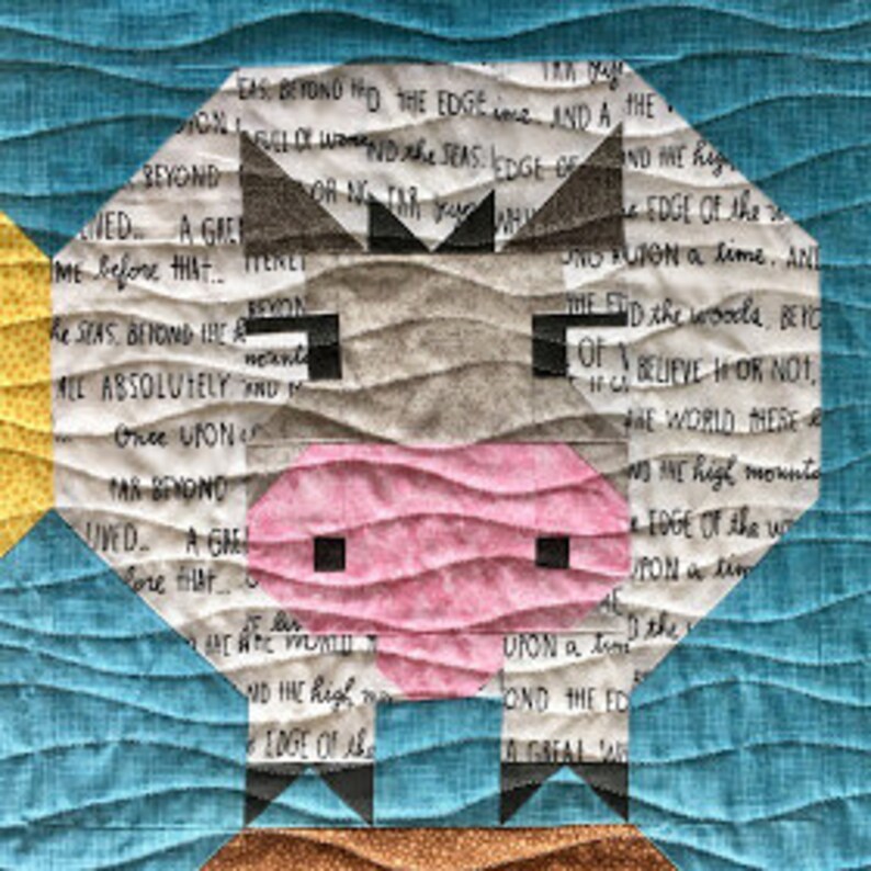 PHAT FARM quilt for sale nursery baby crib blue cow pig duck horse sheep modern handmade blanket bedding toddler boy girl gift ready to ship
