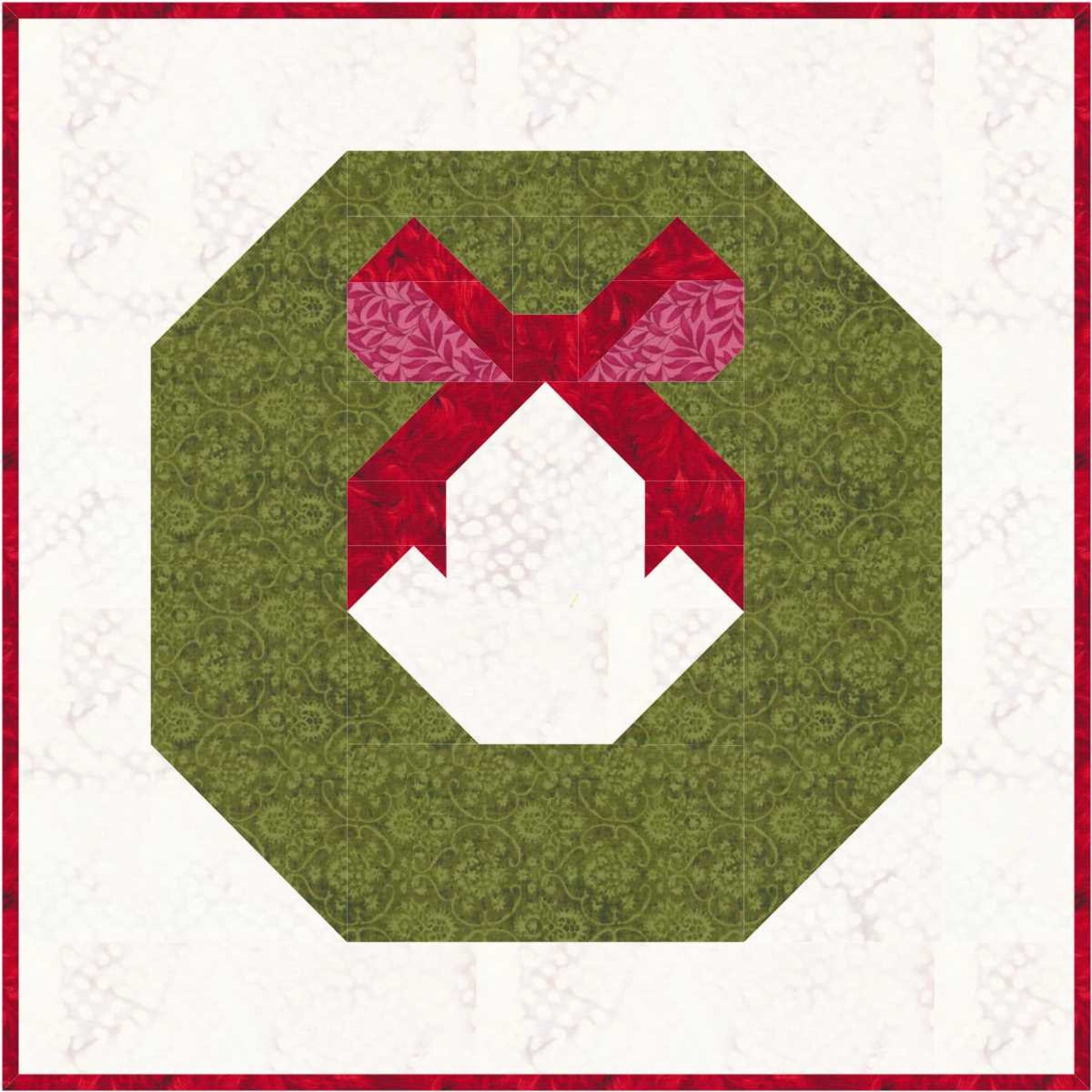 Christmas Wreath Quilt Block Pattern PDF Instant Download Etsy Canada