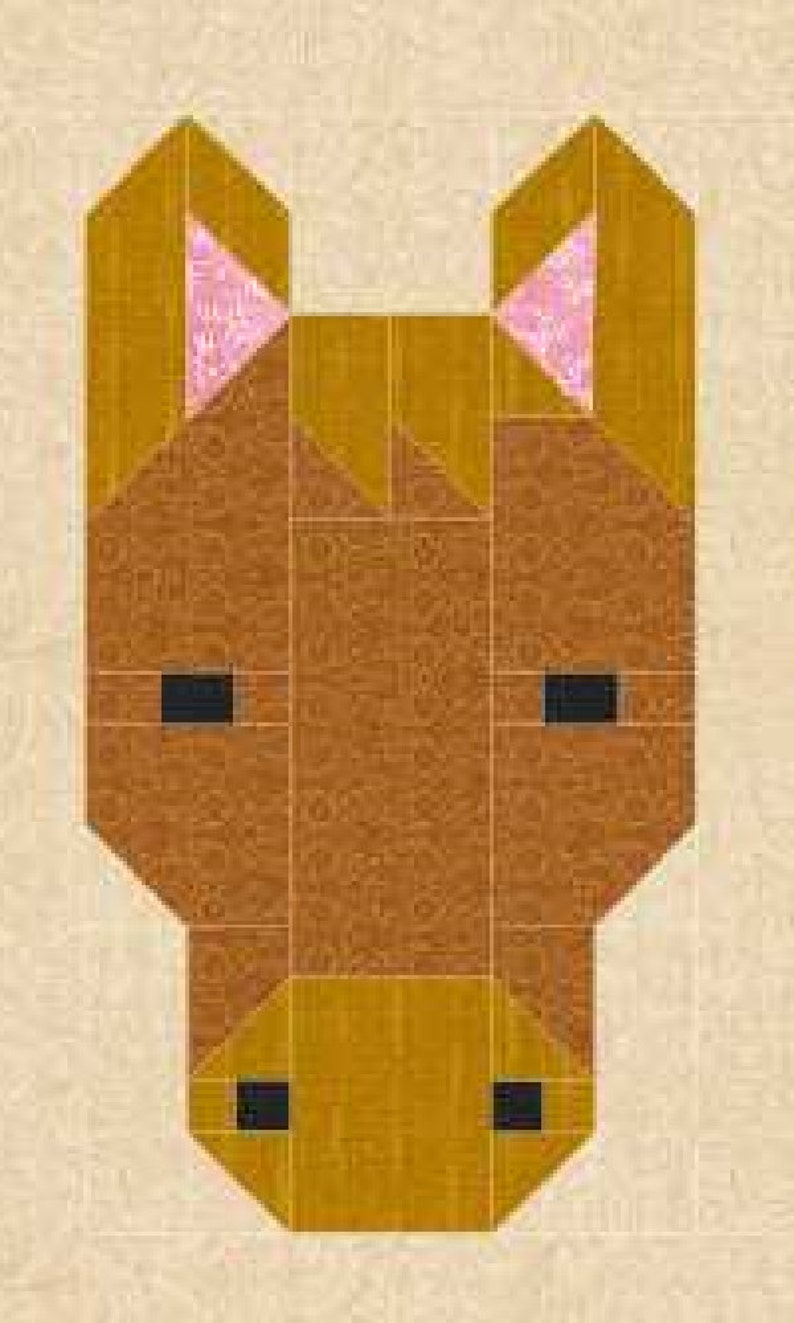 Horse Quilt BLOCK Pattern PDF Instant Download Modern Etsy