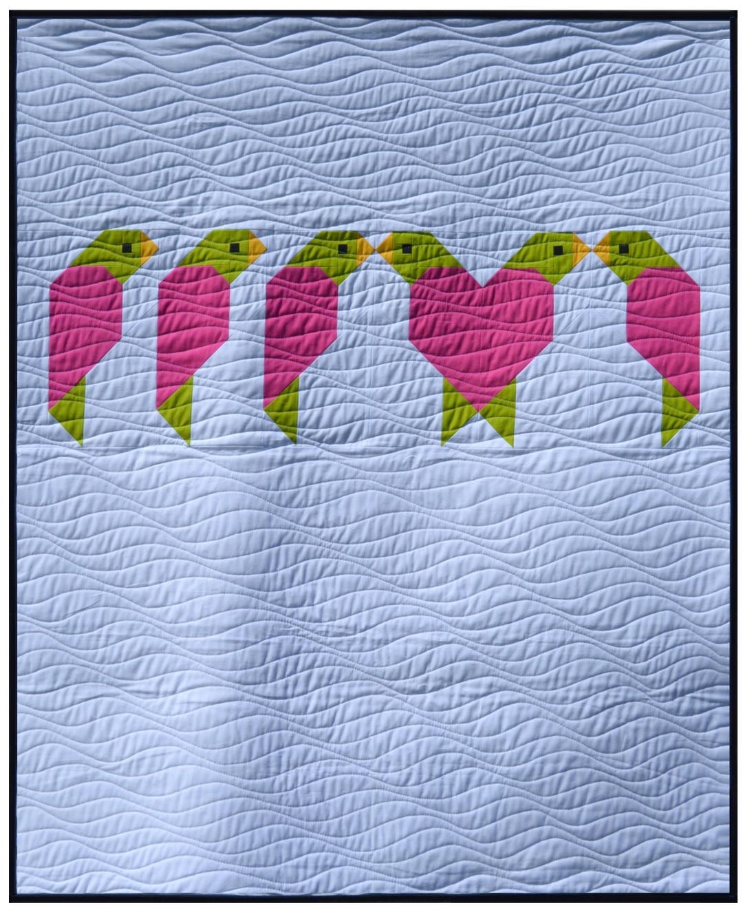 Animal Love Birds Baby Quilt Ready to Ship Blanket Bedding Nursery