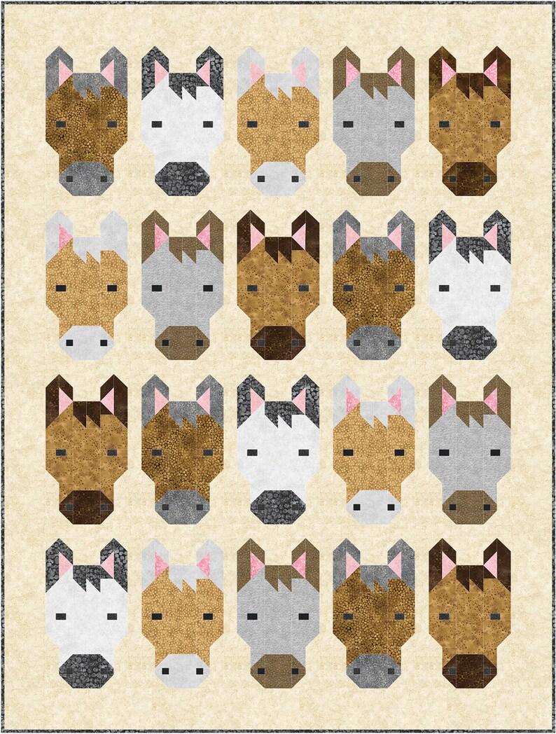 Horse Quilt BLOCK Pattern PDF Instant Download Modern Etsy