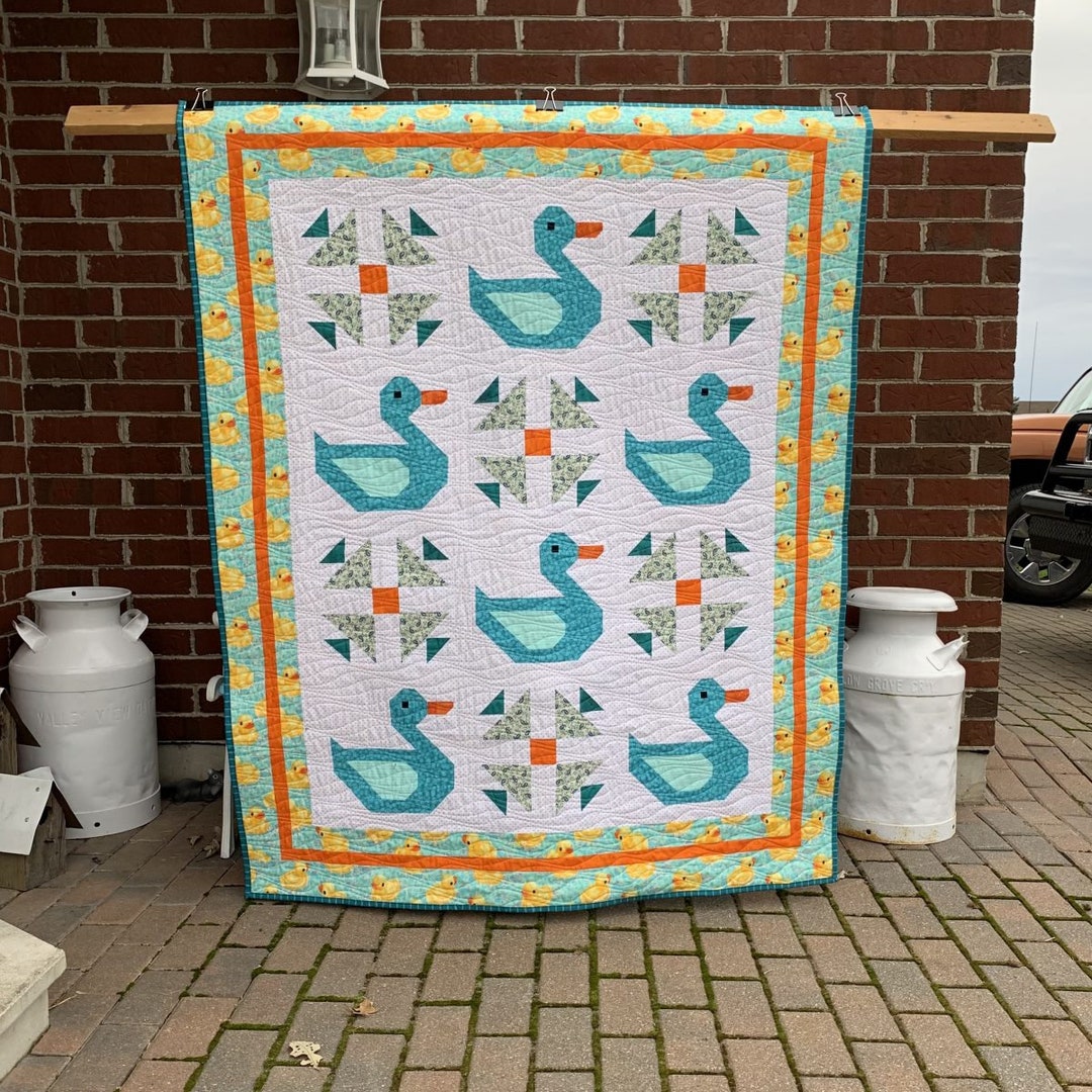 Duck and Ducklings Quilt for Sale Ready to Ship Blanket Bedding