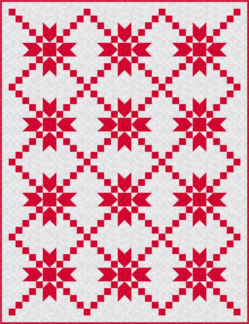 Irish Lullaby Quilt Pattern, PDF, Instant Download, Baby quilt, Irish Chain, Star, traditional design, modern patchwork image 4