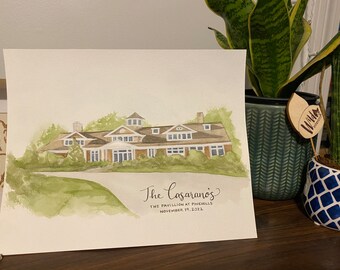 Custom Watercolor Wedding Venue