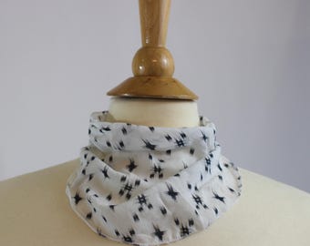 White Tissue Rayon Tracheotomy Snap-On Neck Scarf for Tracheostomy Cover