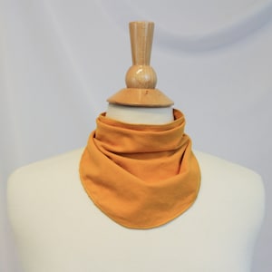 Mustard Stretch Knit Tracheotomy Snap-On Neck Scarf for Tracheostomy Cover