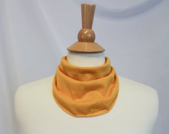 Mustard Knit Snap-On Neck Scarf for Tracheostomy Cover