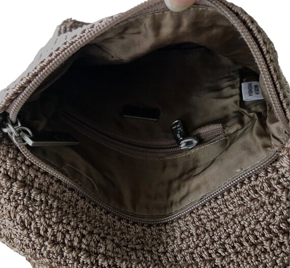 The Sak~Taupe Knit/Crochet Shoulder Hobo Handbag … - image 4
