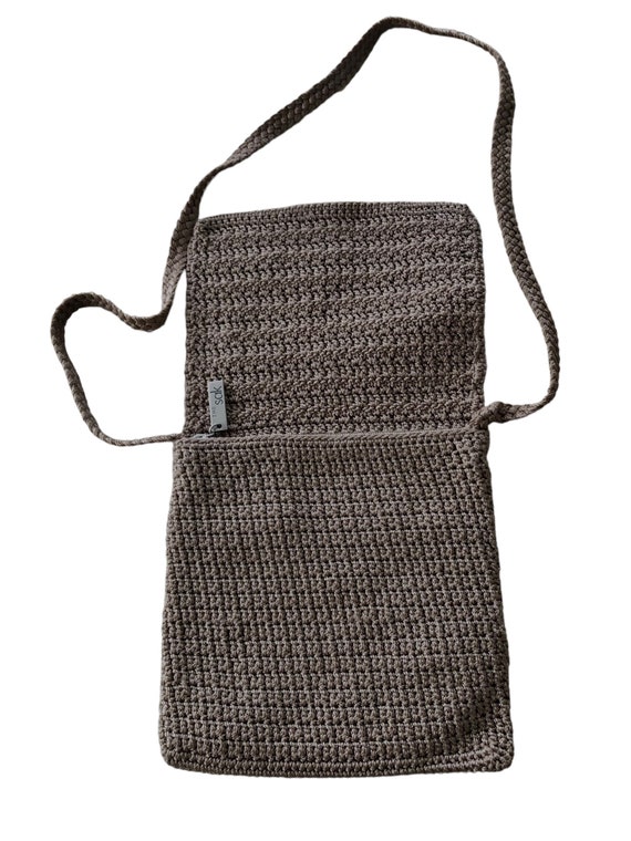 The Sak~Taupe Knit/Crochet Shoulder Hobo Handbag … - image 3