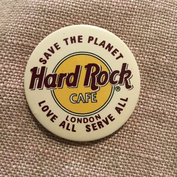 Hard Rock Cafe London Button Pin Save the Planet Love All Serve All,Souvenir Memorabilia,Hat Pin,Lapel Pin