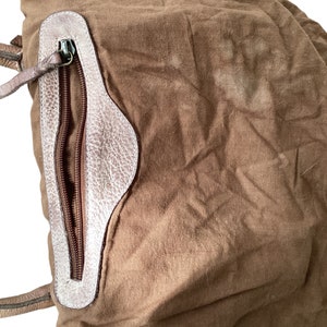 Old Trend Modern Vintage Handbag-Weathered Brown Leather-Shoulder/Crossbody/top Handle-Top Stitched Raised Flowers-Studs-Boho Hippie Chic image 8