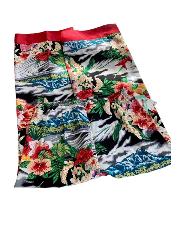 Aloha Hawaiian Tropical Print Wide Leg Rayon Pant… - image 3
