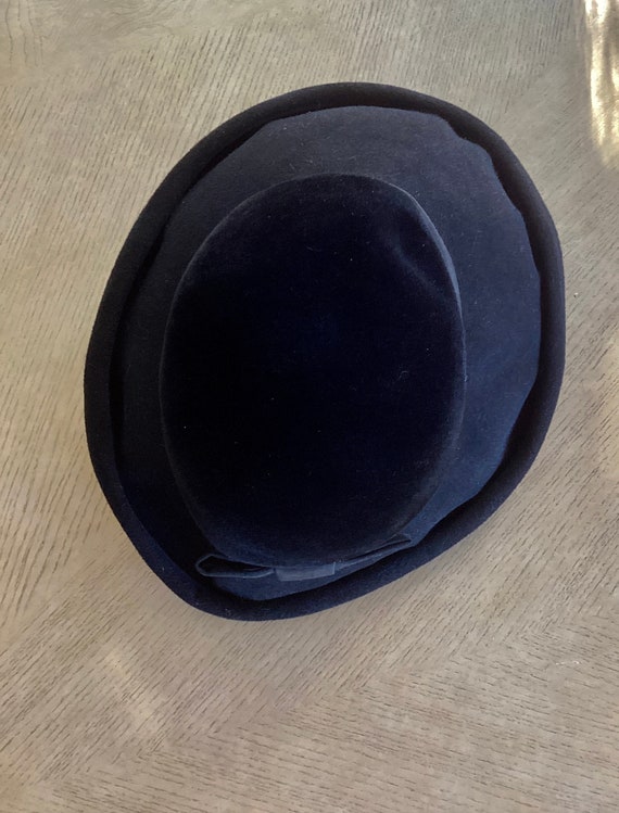 Vintage Ladies Black Felted Bucket Hat-ELEGANCE L… - image 6