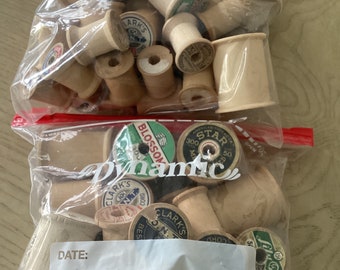 Lot of Vintage Wooden Empty Spools for Thread-Variety of Sizes-For Crafting