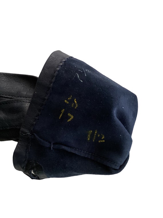 Ladies Navy Blue Leather Gloves-Very Soft Genuine… - image 5