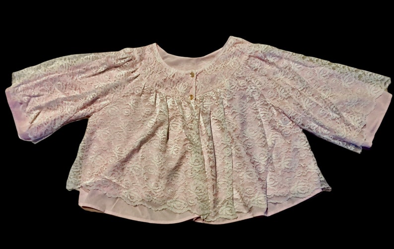 Vintage Pink Lace Bed Jacket-ladies 