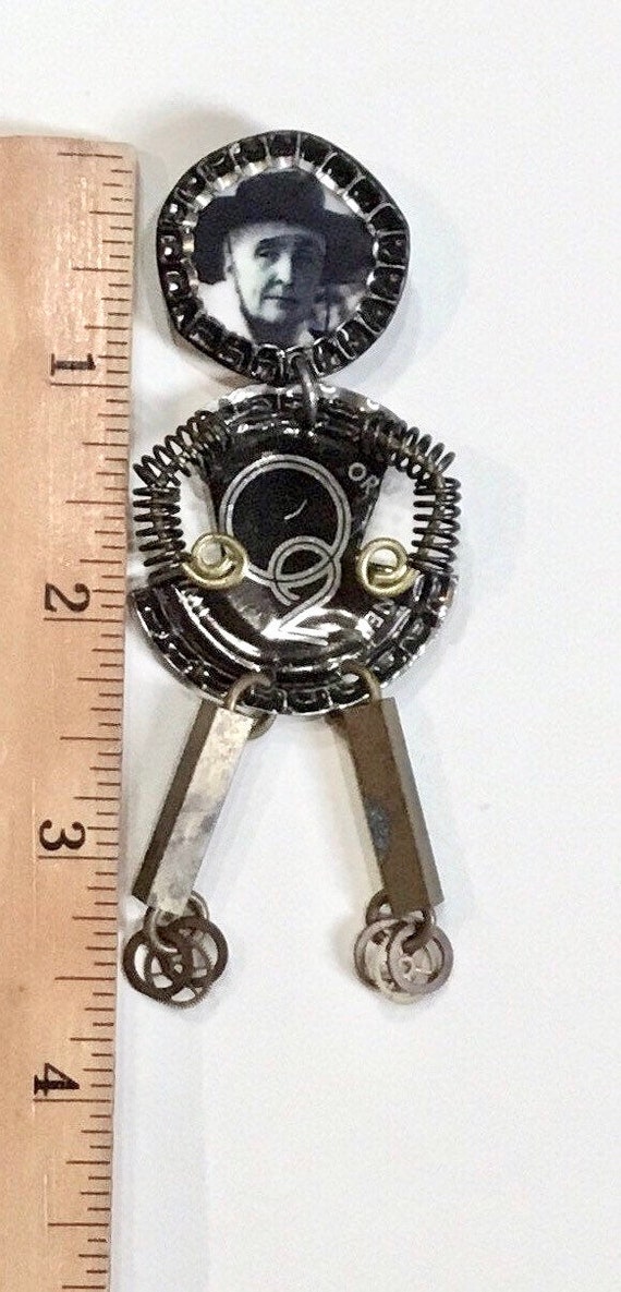 Funky Handmade,UpcYcLed, Articulating Brooch Pin-… - image 4