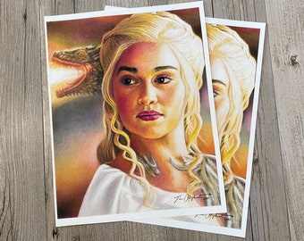 Emilia Clarke Game of Thrones Daenerys Targaryen Fine Art Canvas Print Gift 