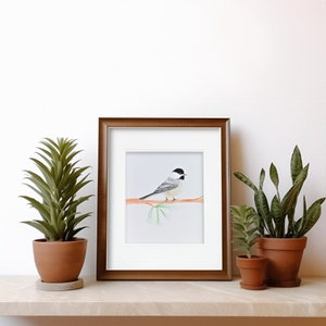 Chickadee Watercolor, Chickadee Print, Chickadee Painting, Chickadee Wall Art, Chickadee Bird