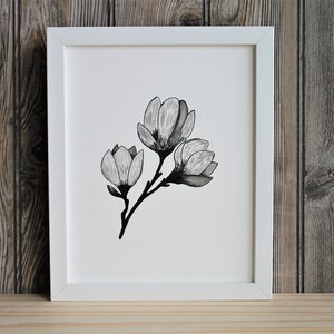 Magnolia Watercolor, Magnolia Flower, Magnolia Decor, Flower Painting, Minimalist Art, Flower Print, Flower Wall Decor, Magnolia Print