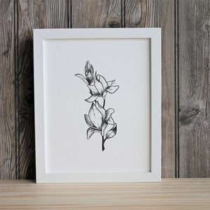 Magnolia Print, Magnolia Flower, Flower Painting, Minimalist Art, Flower Print, Flower Wall Decor, Magnolia Watercolor, Magnolia Decor