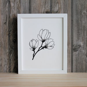 Magnolia Flower, Magnolia Watercolor, Flower Painting, Minimalist Art, Flower Print, Flower Wall Decor, Magnolia Print, Magnolia Decor