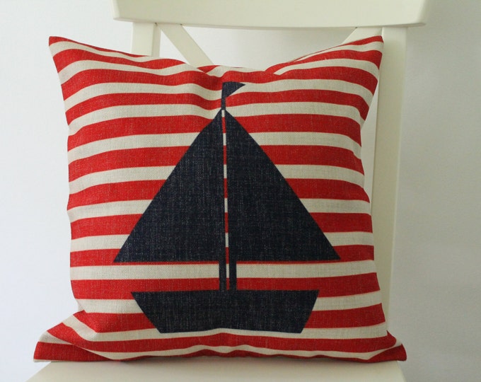 Nautical Pillow Cover, Nautical Nursery Decor, Nautical Home Decor