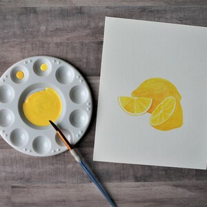 Watercolor Lemon, Lemon Print, Watercolor Fruit, Fruit Painting, Fruit Art, Garden Art, Lemon Decor, Fruit Print, Kitchen Print