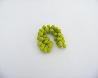 4x6mm Matte Avocado Teardrop Beads.3581