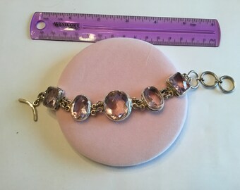 Norwegian Fjord Bracelet Pink Stones 7-1/4