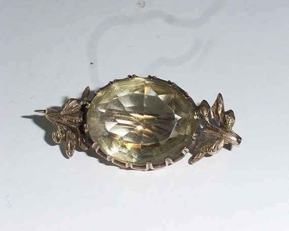 Antique Victorian 18K rose gold Citrine Veil pin.… - image 2