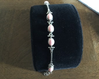 Pink OPAL and Sterling Bracelet. 7-1/4”
