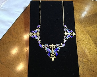 French  Enamel Necklace. Vintage.