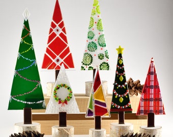 Handmade Fused Glass Christmas Trees by Terry Gomien