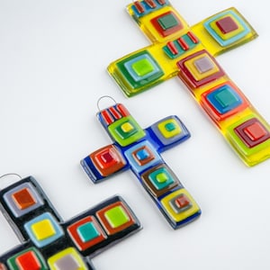 Fused Glass Cross Suncatcher