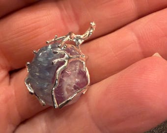 Handmade Gothic Gemstone Pendant, Vine Sterling Silver Setting