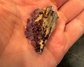 Handmade Amethyst Cluster Pendant, 925 Sterling Silver