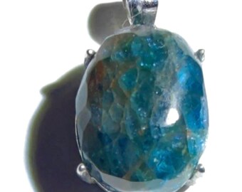 Handmade Blue Lapis Pendant, 925 Sterling Silver Setting