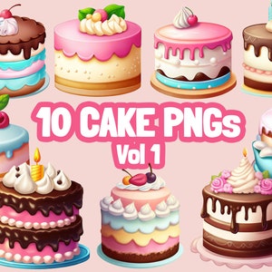 Cake PNG pack! cake png pack, cakes, cake illustrations, cake drawings, cake png, birthday, png, cake clipart, color cakes, cartoon cakes