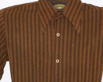 1960s DaVinci Dress Shirt Sz M Vintage Retro
