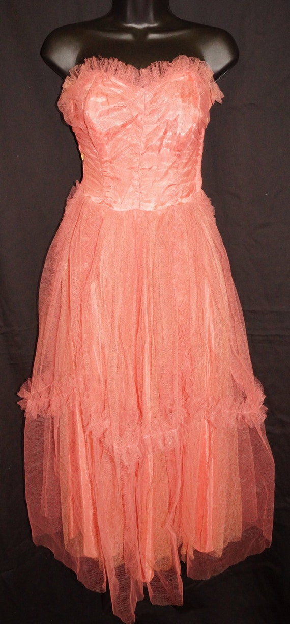 1950s Tulle Ballerina Ball Gown Sz XS Vintage