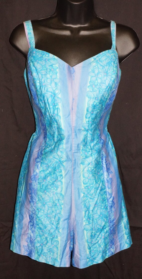 1950s Swim Playsuit Sz 10 Vintage Beach Resort