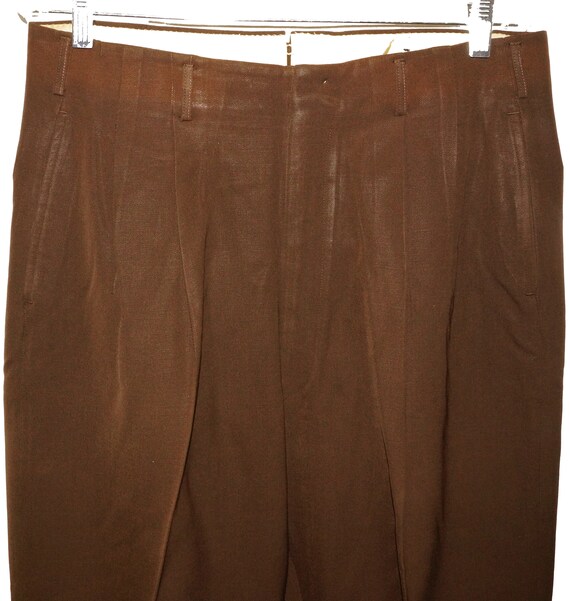 1950s High Waist Gabardine Pants 35x32 1/2 Vintage