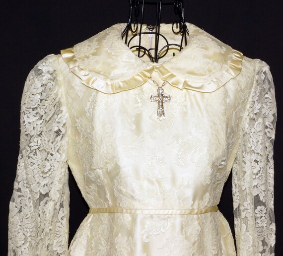 1960s Mini Wedding Dress Sz 2 Hippie Vintage Retro