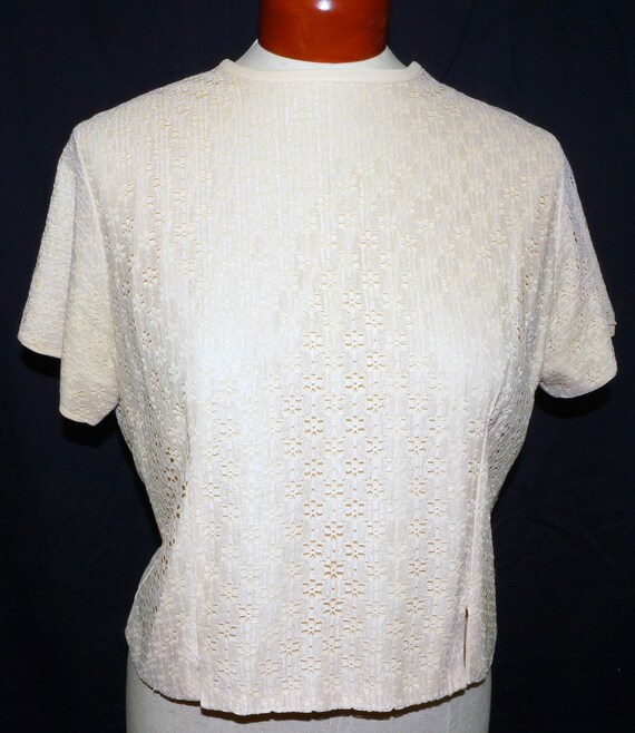 1950s Secretary Blouse Sz 8 Vintage