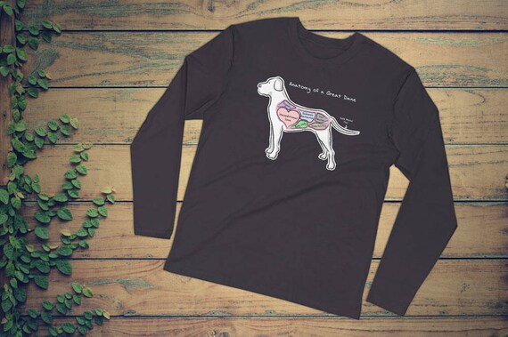 Anatomy Of A Great Dane Funny Great Dane Dog Tee Long Etsy
