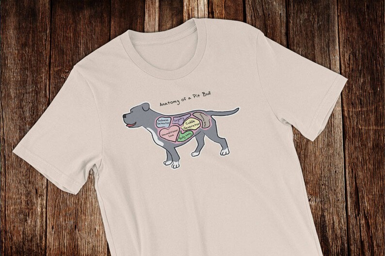 Anatomy of a Pit Bull Funny Pit Bull Dog Tee Light Colors | Etsy