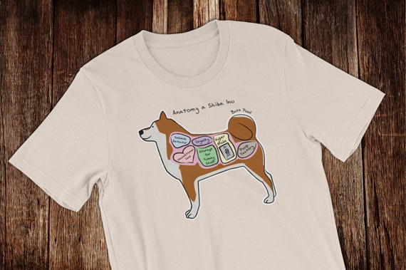 Anatomy Of A Shiba Inu Funny Dog T Shirt Light Colors Short Sleeve Unisex T Shirt