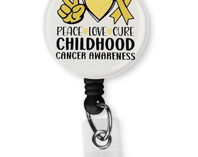 Childhood Cancer Awareness Retractable Name Badge Holder Reel
