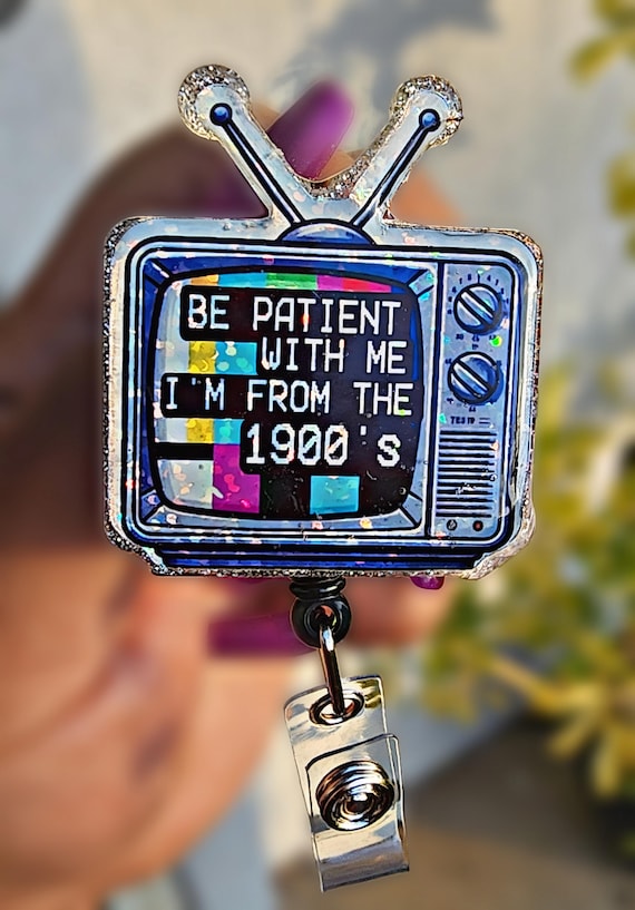 Millennial 1900's Holographic Retractable Name Badge Holder Reel